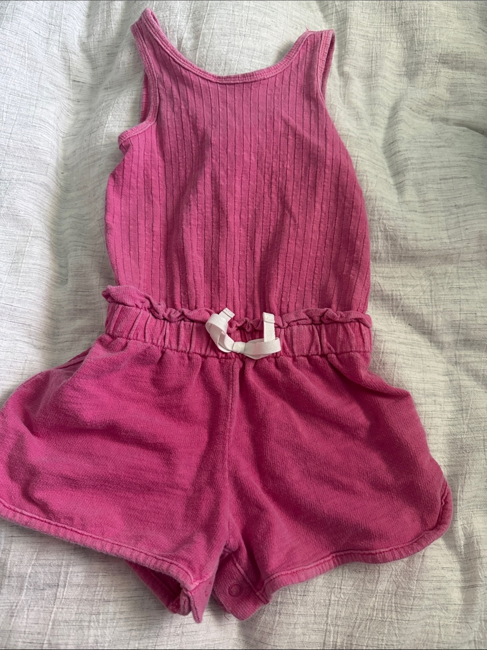 Cat & Jack Hot Pink Ribbed Tank Romper